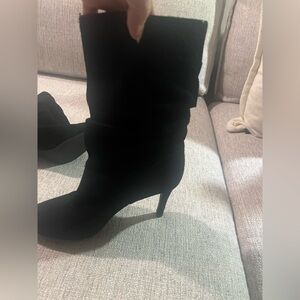 Audrey Brooke Black Heeled Boots